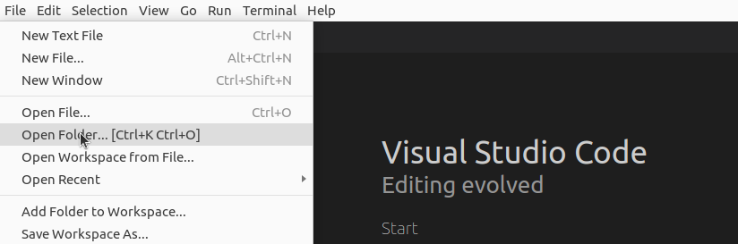 VS Code Open Folder